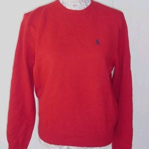 Raplph Lauren POLO SPORT 100% wool sweater red EUC